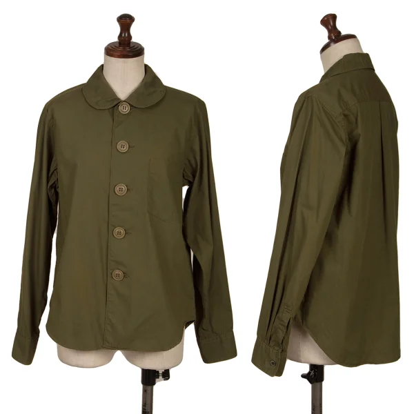 BLACK COMME des GARCONS Big Button Cotton Shirt Khaki XS K-163922_001