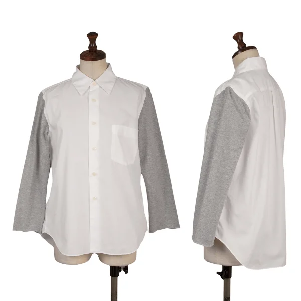 BLACK COMME des GARCONS Switching Sleeves Cotton Shirt White XS K-163923_001