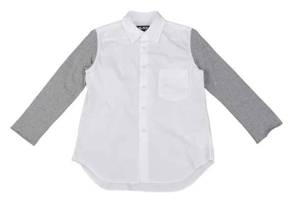 BLACK COMME des GARCONS Switching Sleeves Cotton Shirt K-163923_002