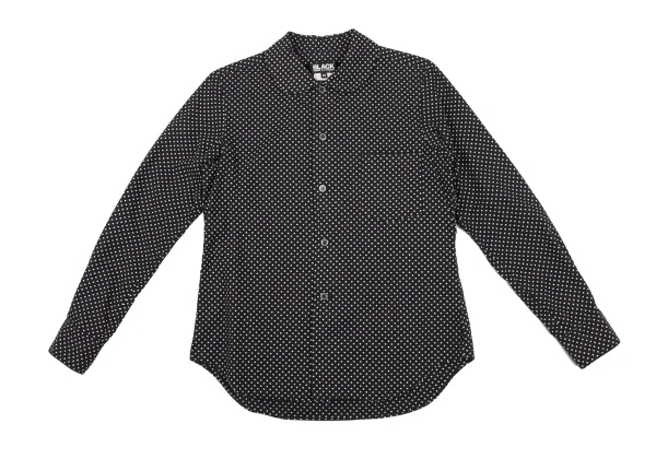BLACK COMME des GARCONS Dot Round Collar Cotton Shirt K-163924_002