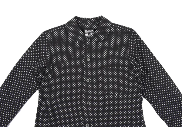 BLACK COMME des GARCONS Dot Round Collar Cotton Shirt K-163924_003