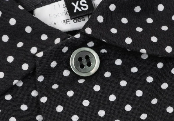 BLACK COMME des GARCONS Dot Round Collar Cotton Shirt K-163924_006