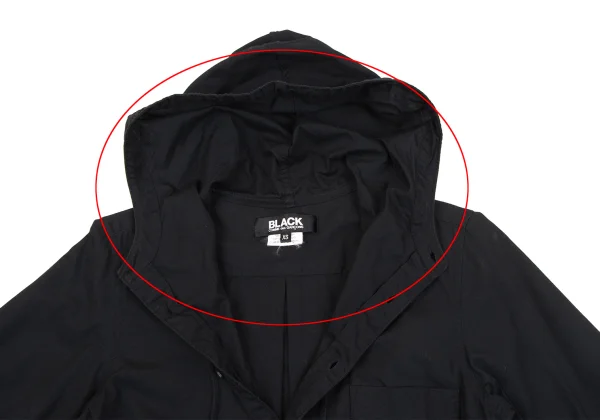 BLACK COMME des GARCONS Cotton Hooded Shirt K-163925_005