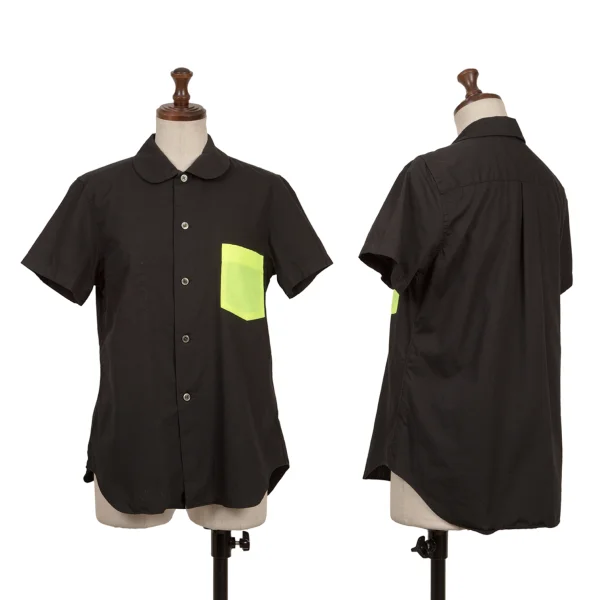 BLACK COMME des GARCONS Neon Pocket Cotton Shirt Black XS K-163926_001