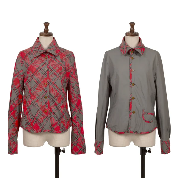 Vivienne Westwood Red Label Printed Reversible Shirt Jacket Grey,Red 3 K-163931_001