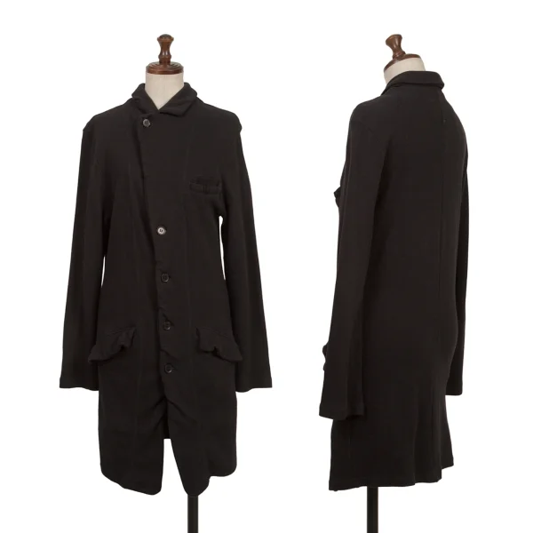 FINAL HOME Dyed Jersey Cotton Long Jacket Black S K-163934_001