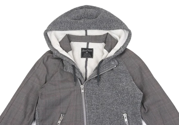 FINAL HOME Panel Switching Check Hooded Jacket K-163935_003