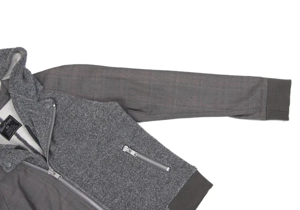 FINAL HOME Panel Switching Check Hooded Jacket K-163935_007