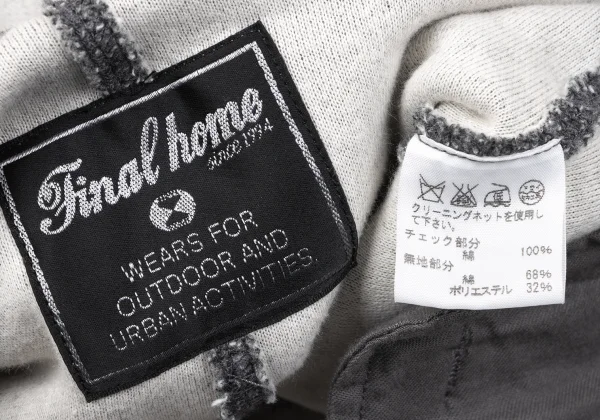 FINAL HOME Panel Switching Check Hooded Jacket K-163935_016