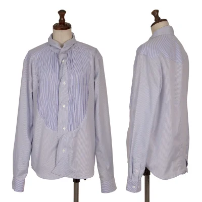 FINAL HOME Pleated Switching Stripe Shirt