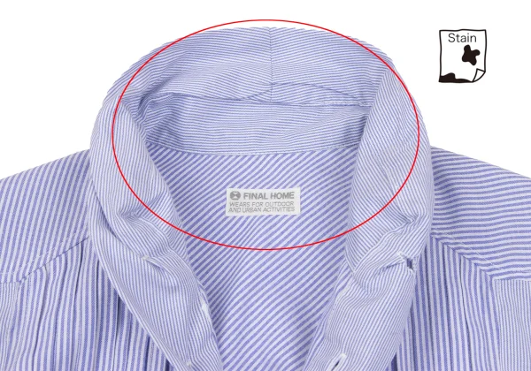 FINAL HOME Pleated Switching Stripe Shirt K-163936_005