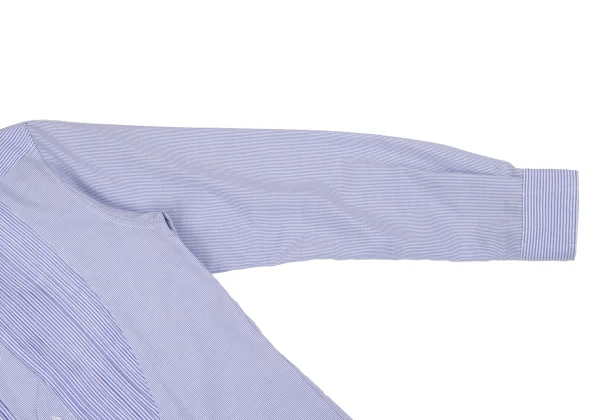 FINAL HOME Pleated Switching Stripe Shirt K-163936_008