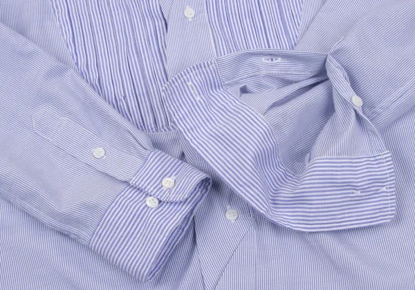 FINAL HOME Pleated Switching Stripe Shirt K-163936_009