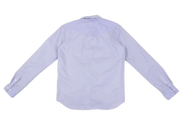 FINAL HOME Pleated Switching Stripe Shirt K-163936_012