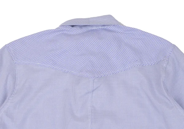 FINAL HOME Pleated Switching Stripe Shirt K-163936_013