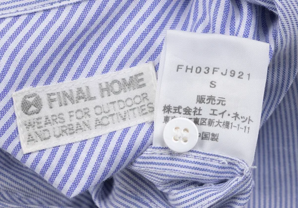 FINAL HOME Pleated Switching Stripe Shirt K-163936_015