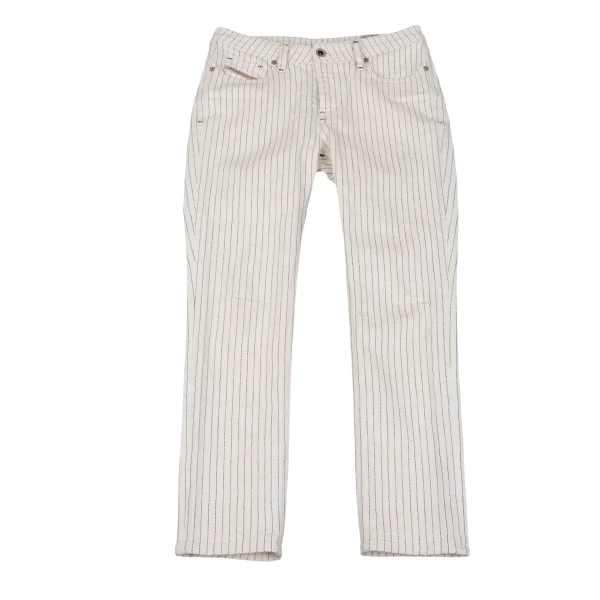 DIESEL Stripe Cotton Pants Ivory 24 K-163940_001