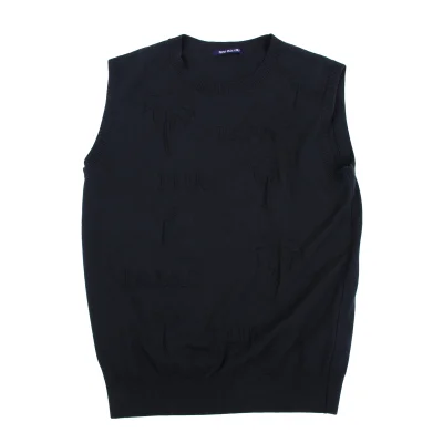 PAPAS PLUS GOLF  Logo & Palm tree Jacquard Knit Vest