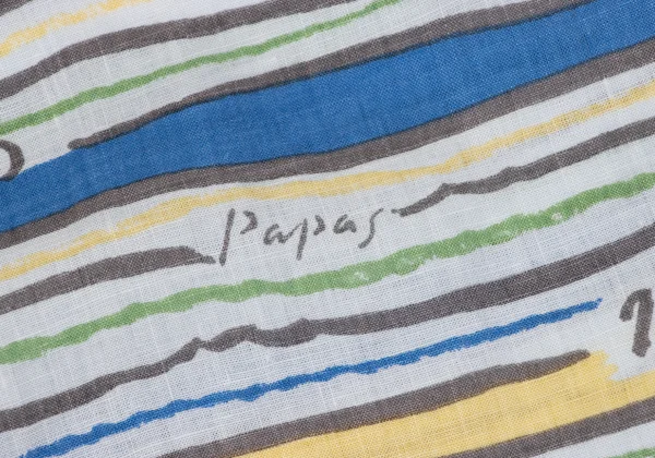 Papas ISLAND Linen Logo Stripe Printed Open Collar Short Sleeve Shirt K-163946_009