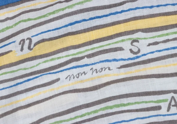 Papas ISLAND Linen Logo Stripe Printed Open Collar Short Sleeve Shirt K-163946_010