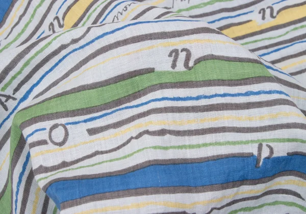 Papas ISLAND Linen Logo Stripe Printed Open Collar Short Sleeve Shirt K-163946_011