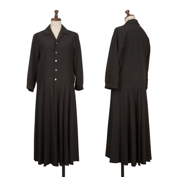 tricot COMME des GARCONS Wool Pleated Pull Over Dress Black S-M K-163951_001