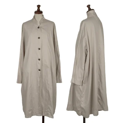 Veritecoeur Stand Collar Cotton Long Shirt Dress