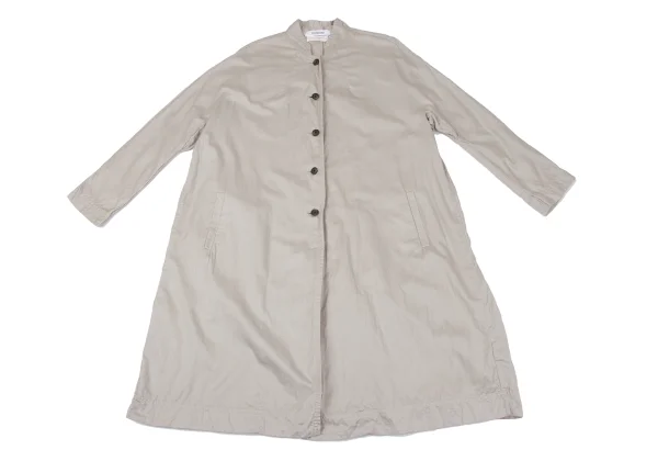 Veritecoeur Stand Collar Cotton Long Shirt Dress K-163956_002