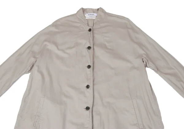 Veritecoeur Stand Collar Cotton Long Shirt Dress K-163956_003