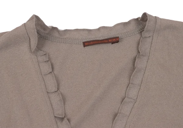 Mademoiselle NON NON Cotton Poly Hem Lace Knit Cardigan K-163958_004