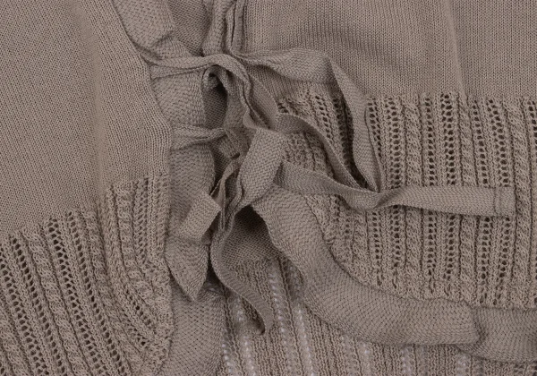 Mademoiselle NON NON Cotton Poly Hem Lace Knit Cardigan K-163958_007