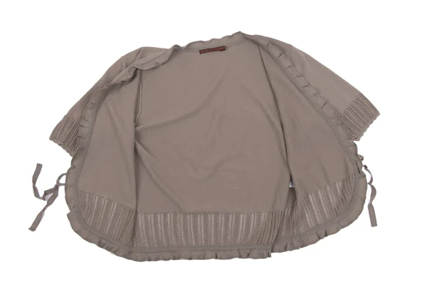 Mademoiselle NON NON Cotton Poly Hem Lace Knit Cardigan K-163958_008