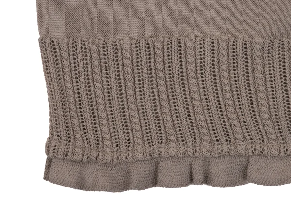 Mademoiselle NON NON Cotton Poly Hem Lace Knit Cardigan K-163958_010