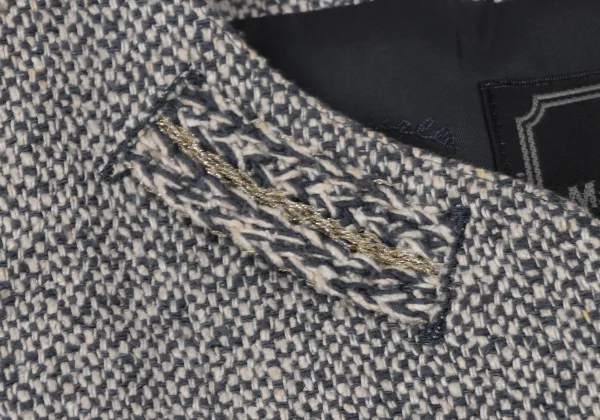 Mademoiselle NON NON Linen Silk Tweed No Collar Jacket K-163959_005