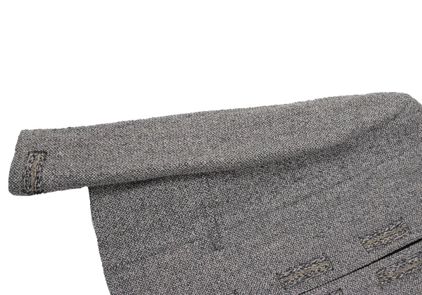 Mademoiselle NON NON Linen Silk Tweed No Collar Jacket K-163959_006