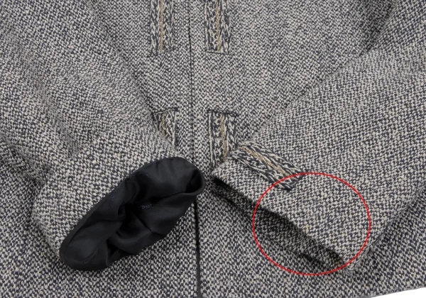 Mademoiselle NON NON Linen Silk Tweed No Collar Jacket K-163959_007