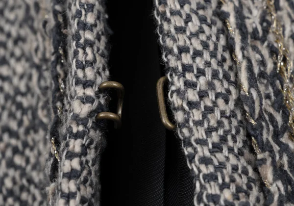 Mademoiselle NON NON Linen Silk Tweed No Collar Jacket K-163959_011