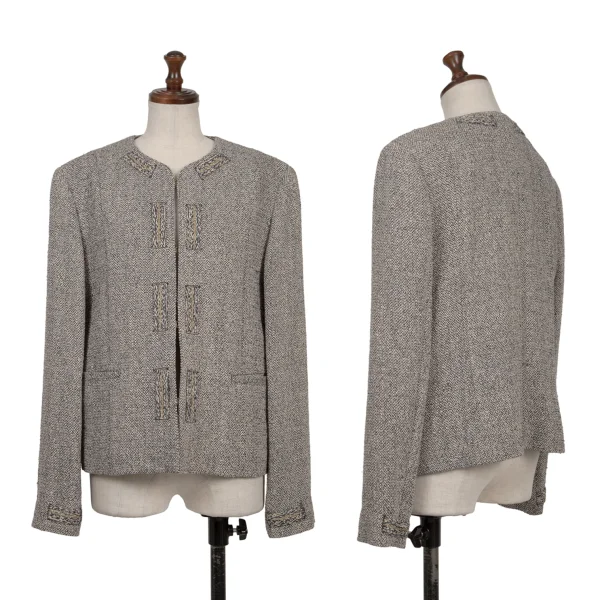 Mademoiselle NON NON  Linen Silk Tweed Jacket & Skirt K-163961_002