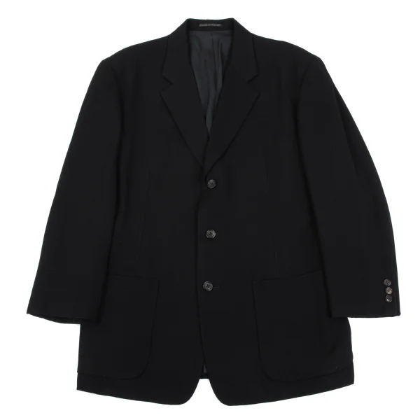 Yohji Yamamoto POUR HOMME Wool Patch Pocket Jacket Black M K-163966_001