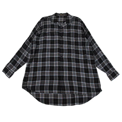 Y's for men Rayon Open-collar Checker Long Shirt