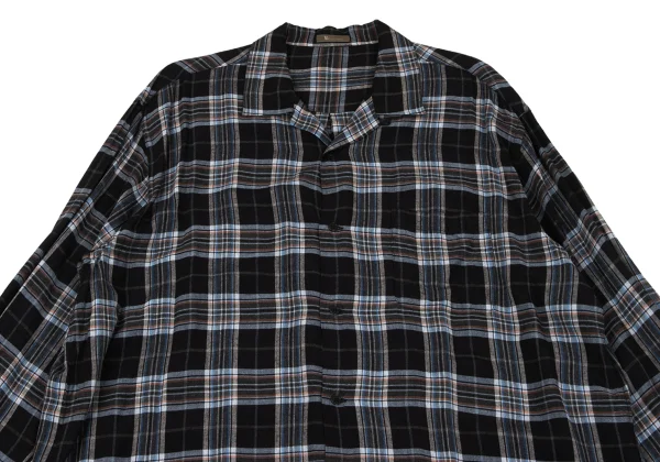 Y's for men Rayon Open-collar Checker Long Shirt K-163973_002