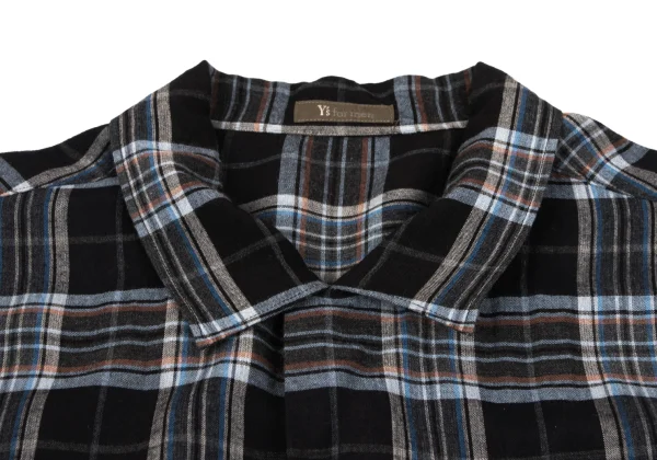 Y's for men Rayon Open-collar Checker Long Shirt K-163973_004