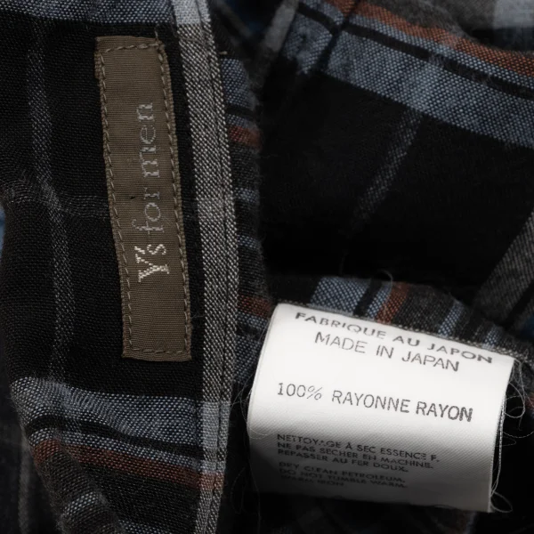 Y's for men Rayon Open-collar Checker Long Shirt K-163973_015