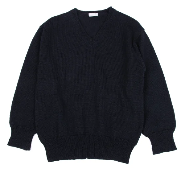 COMME des GARCONS HOMME Wool V Neck Knit Sweater Navy S-M K-163979_001