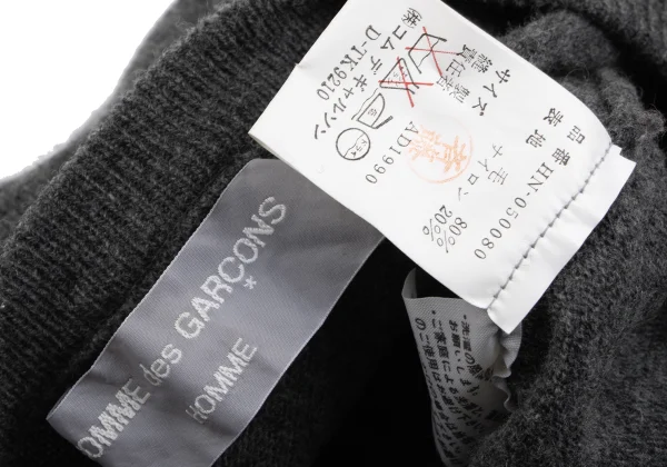 COMME des GARCONS HOMME Wool Nylon V-neck Knit Sweater K-163980_011