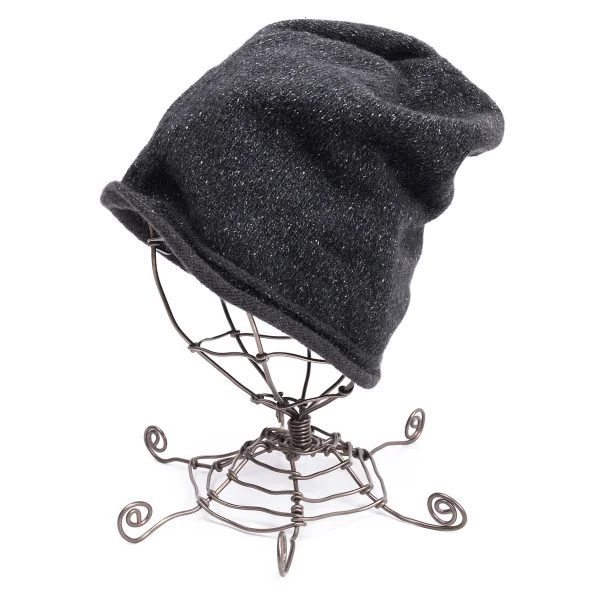 Y's for men Wool Silk Knit Cap Black  K-163995_001
