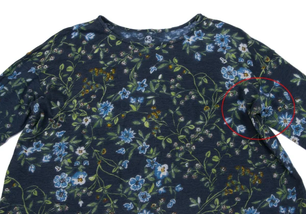 45rpm 45R Cotton Indigo Dyed Floral Print Top K-164005_003