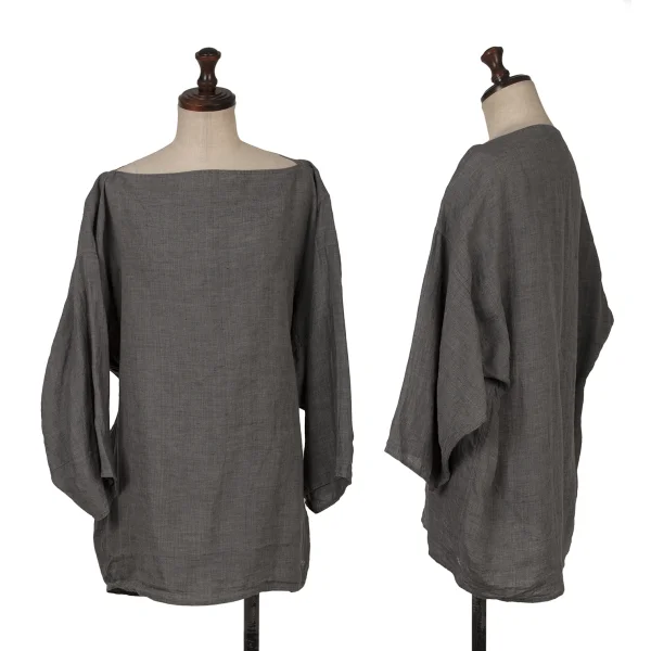45rpm 45R Linen Boat Neck Pullover Blouse Grey 0 K-164006_001