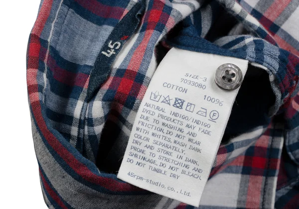 45rpm 45R Cotton Check Pullover Shirt Tunic K-164013_019