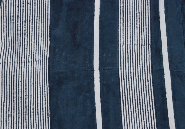 45rpm 45R Silk Blend Cotton Multi Striped Pullover Collarless Shirt K-164016_013